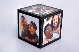 CUBO EM MDF PERSONALIZADO COM 6 FOTOS 12X12CM