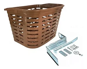 CESTA 26 URBANA, GIGA PLAST, MARROM, C/SUPORTE ACO JKS