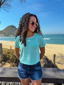 Cropped Estonada Verde Água