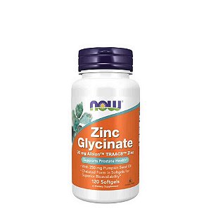 Glicinato de Zinco 30mg Zinc Glycinate 120 Softgels - NOW FOODS