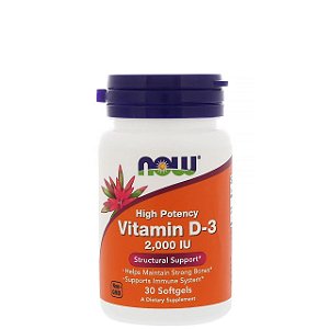 Vitamina D 3 2000UI  30 Softgels - NOW FOODS