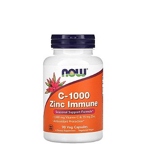 Vitamina C 1000 + Zinco Immune 90 caps NOW FOODS