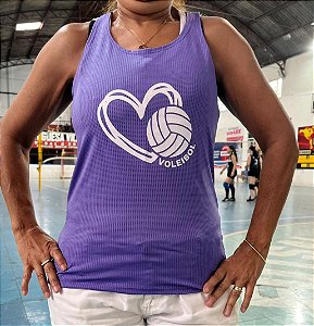 REGATA FURADINHA LILÁS CORAÇÃO BRANCO GG