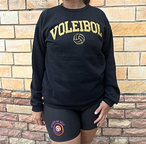 BLUSA MOLETOM GOLA CARECA PRETO XG