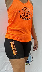 SHORTS SUPLEX DEGRADÊ LARANJA