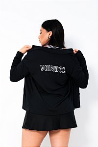 CASACO SUPLEX PRETO COM BRANCO