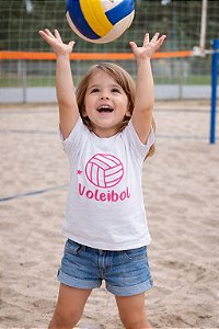 CAMISETA INFANTIL BOLA VÔLEI ROSA