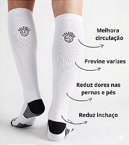 MEIÃO DE COMPRESSÃO BRANCO BOLA VÔLEI