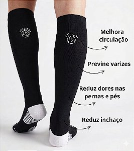 MEIÃO DE COMPRESSÃO PRETO BOLA VÔLEI