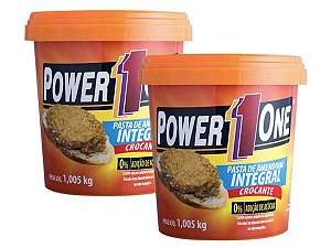 2x Pasta De Amendoim Integral 1kg - Power One Crocante