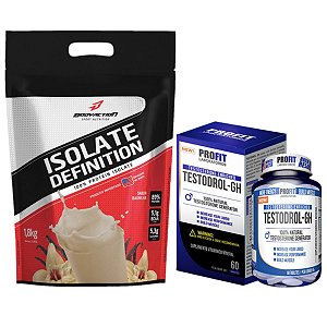 Isolate Definition 1,8kg  Bodyaction Sabor: Chocolate + Testodrol GH 60 tabs - Profit
