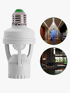 Bocal Lâmpada Inteligente Sensor Presença E27