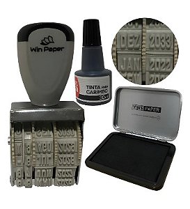 Kit Carimbo Datador Win Paper Preto