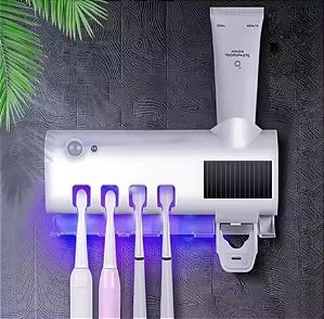 Dispenser Escova e Pasta com Esterilizador UV
