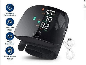 Medidor de Pressão Recarregável para Pulso