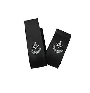 Gravata Slim Preta Maçônica Grande Loja