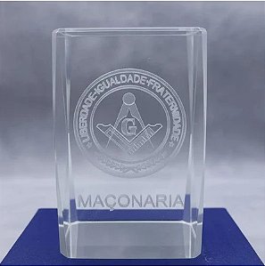 Cubo Decorativo Maçonaria em Vidro Premium