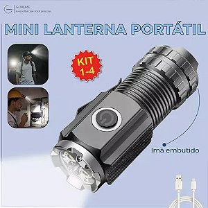 Mini Lanterna Portátil LED com Imã e Carregador USB