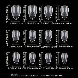 Kit 240 Unhas Acrílicas XS Curtas Foscas