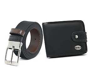 Kit Carteira Grande Rhea + Cinto Dupla Face