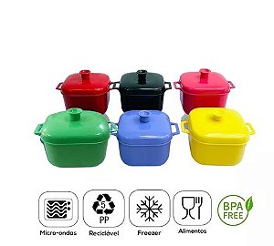 Kit 6 Panelas Micro-ondas Multiuso 1,5L Coloridas