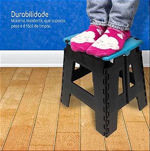 Kit 2 Banquinhos Plástico Dobrável Reforçado 100kg