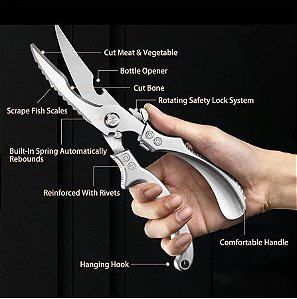 Tesoura Profissional de Cozinha Inox Multiuso