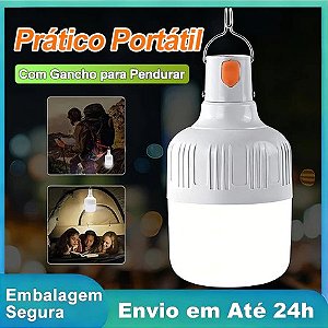 Lâmpada LED Portátil com Gancho USB Recarregável