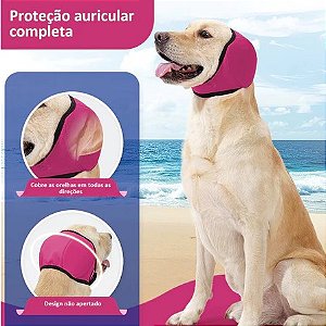 Protetor de Orelha para Cães Ajustável e Impermeável