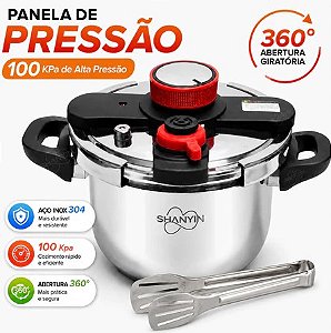 Panela de Pressão Inox 304 6L 100kPa