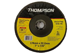 DISCO FLAP GRÃO 40 178MMX22,2MM (7''X7/8'') THOMPSON
