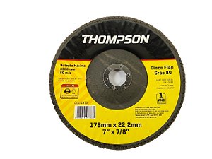 DISCO FLAP GRÃO 80 178MMX22,2MM (7''X7/8'') THOMPSON