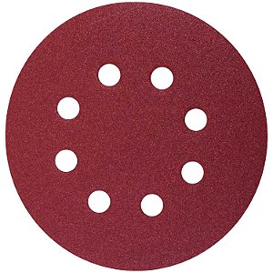 DISCO DE LIXA TIPO VELCRO 8 FUROS 5(125MM) GRÃO 80 WORKER