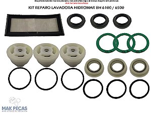 KIT REPARO PISTAO 28MM LAVADORA HIDROMAR BH 6100, 6500