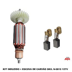 KIT INDUZIDO + ESCOVA DE CARVÃO SKIL Nº9815 127V