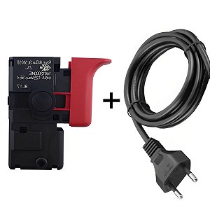 INTERRUPTOR 127V FURADEIRA BOSCH GSB 13 RE + CABO ELÉTRICO2M