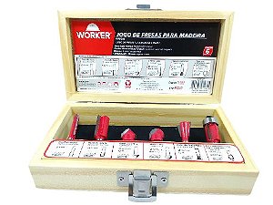 JOGO FRESAS PARA MADEIRA CONTEM 6 PEÇAS - ACOMPANHA CAIXA