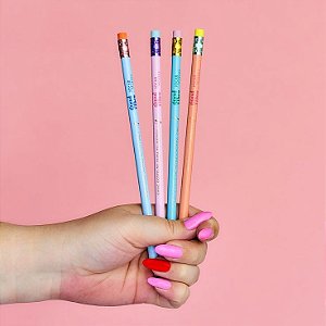 Lápis Preto com Borracha Good Vibes - Jocar