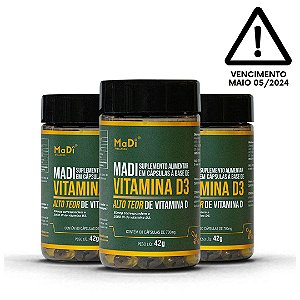 Combo Suplemento Alimentar MADI Vitamina D3 700mg 180 Cáps