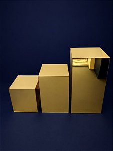 Trio de Cubos Espelhados Gold
