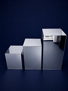 Trio de Cubos Espelhados Prata