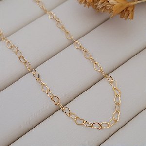 Colar Corrente Coração Banhado a Ouro 18K