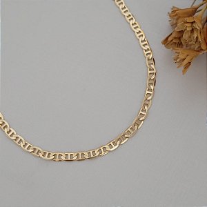 Colar Corrente Gucci Diamantada Laminado Banhado a Ouro 18K