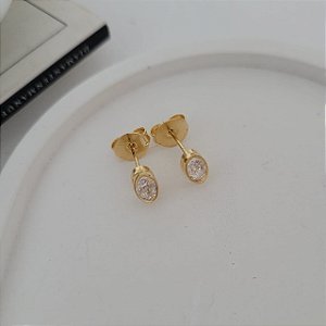 Brinco Cristal Banhado a Ouro 18K