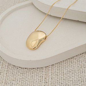 Colar Oval Orgânico Banhado a Ouro 18K