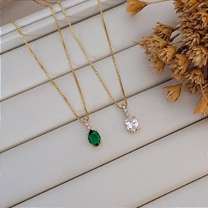 Colar Oval Banhado a Ouro 18K