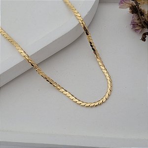 Colar Corrente Escama Banhado a Ouro 18K