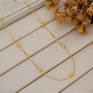 Colar de Bolinhas Fosca 4MM Banhado a Ouro 18K