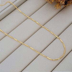 Colar Corrente Tubinho Banhado a Ouro 18K