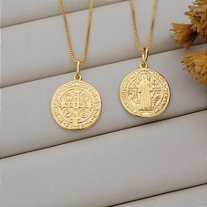 Colar São Bento Banhado a Ouro 18K